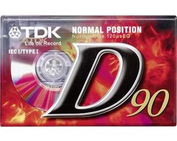 TDK D-90 - AUDIO TAPE (CASSETTE BANDJE) - 90 MIN (2 X 45) - VINTAGE TAPE UIT 1990/1997