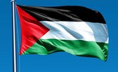 Palestina Vlag - Grote Palestijnse Flag - Palestijnen Gaza Vlaggenmast Vlag - Palestine Flag - Van 100% Polyester - UV & Weerbestendig - Met Versterkte Mastrand & Messing Ogen - 90
