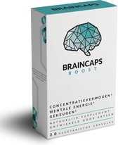 Braincaps Boost – Concentreren & Presteren – 100% natuurlijk - 60 capsules
