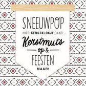 Kerstkaart - A6 - 10x15cm - Sneeuwpop hier, kerstklokje daar - 10 stuks