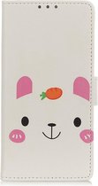 LG Q60 Kunstlederen Portemonnee Hoesje met Konijn Print