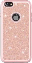 Apple iPhone 7 - iPhone 8 Glitter Back over - Roze - PC Hard - Shockproof