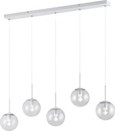 LED Hanglamp - Trion Balina - E14 Fitting - 5-lichts - Rechthoek - Mat Wit - Aluminium - BES LED