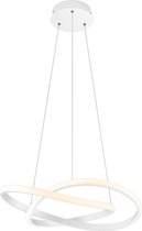 LED Hanglamp - Hangverlichting - Trion Corcy - 27W - Natuurlijk Wit 4000K - Dimbaar - Rond - Mat Wit - Aluminium - BSE