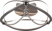 LED Plafondlamp - Plafondverlichting - Trion Charis - 20W - Warm Wit 3000K - Dimbaar - Rond - Mat Nikkel - Aluminium