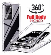 SAMSUNG Galaxy A21S Dual TPU Case Transparant 360° Graden, Optimale Siliconen bescherming Voor-en-Achterkant (2 in 1), Luxury 360° Case Full Cover - HiCHiCO