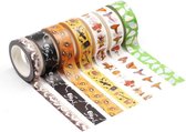 Washi tape set | thema Halloween| 7 stuks | 1x   10mm x 10m. | 6x   15mm x 10m.