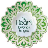 Porseleinen magneet "My Heart belongs"