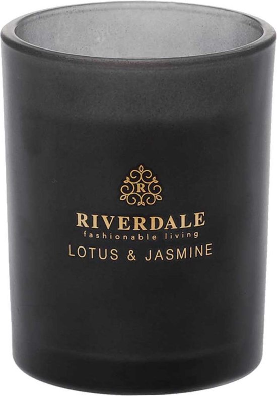 Riverdale - Boutique Geurkaars in pot Lotus & Jasmine - 10cm - wit Wit - Riverdale