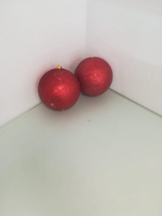 Kerstballen groot diameter 25 cm rood