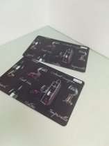 Zwarte placemats - wijn stijl - 2 stuks