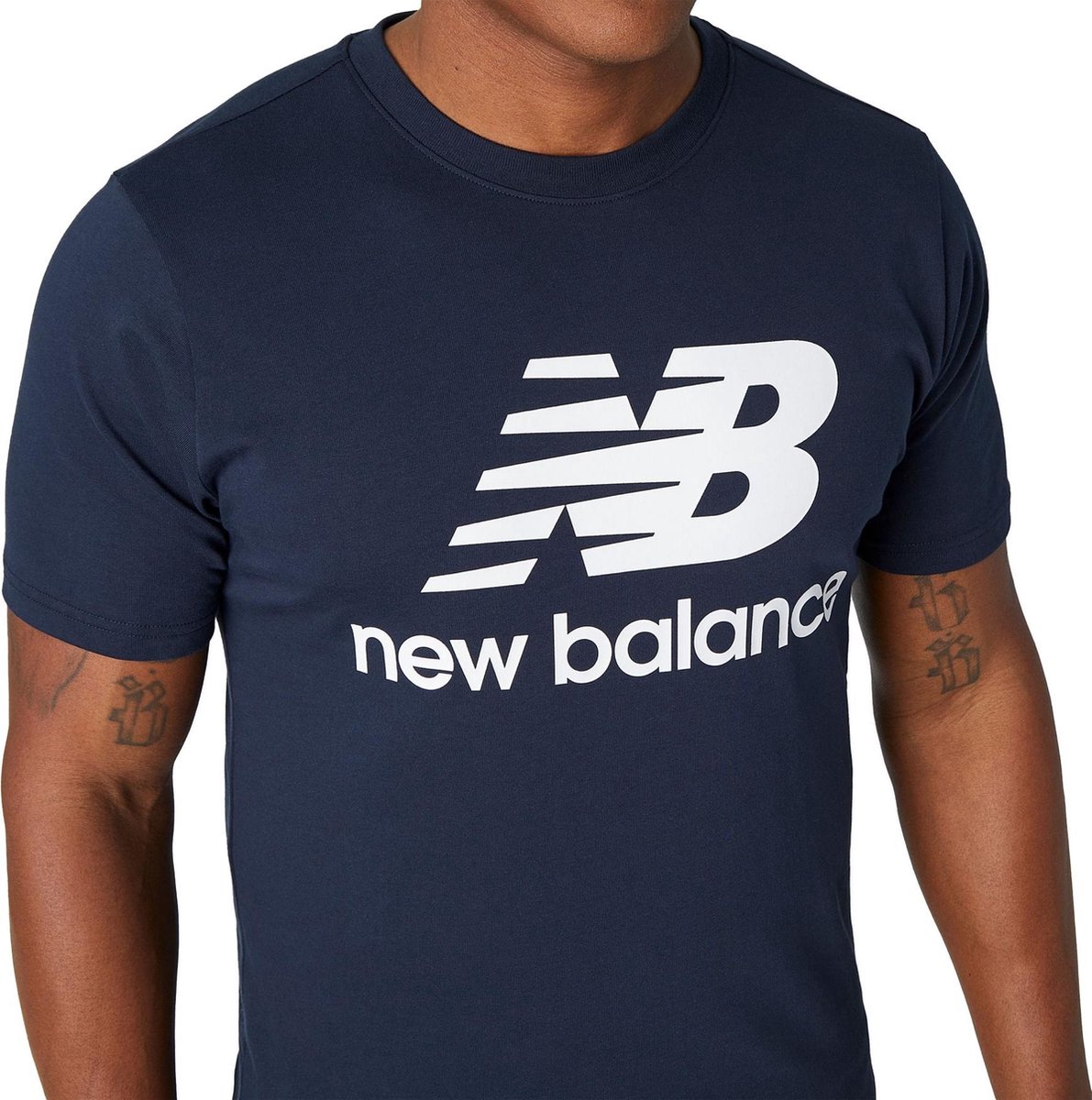 New Balance T-shirt - Mannen - donker blauw,wit | bol.com