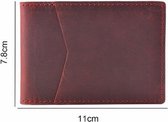 CoshX® Portemonnee handmade leer rood - Lederen cardholder - creditcard houder voor meerdere pasjes