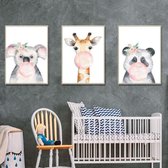 Muursticker | Portret | Panda | Giraffe | Koala | Wanddecoratie | Muurdecoratie | Slaapkamer | Kinderkamer | Babykamer | Jongen | Meisje | Decoratie Sticker