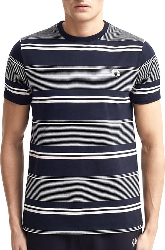 Fred Perry T-shirt - Mannen - navy,roze 