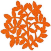 Takjes en bladeren vilt onderzetter - Oranje - 6 stuks - ø 9,5 cm - Tafeldecoratie - Glas onderzetter - Cadeau - Woondecoratie - Woonkamer - Tafelbescherming - Onderzetters Voor Gl