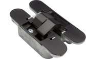 Onzichtbaar scharnier - 110x24mm - Mat zwart - Verstelbaar