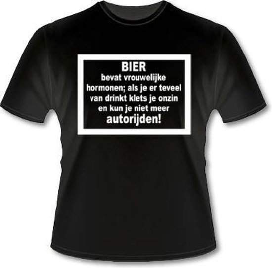 Steil over Pijl Paper Dreams | Zwart T-shirt | Bier bevat vrouwelijke hormonen! (maat XL) |  bol.com