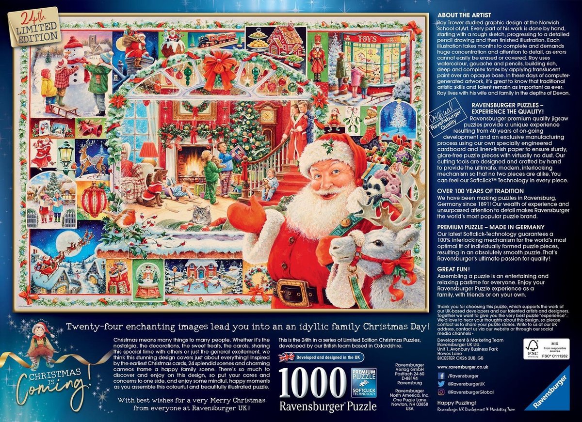 Ravensburger puzzel Christmas is Coming! - Legpuzzel - 1000 stukjes — afbeelding 3