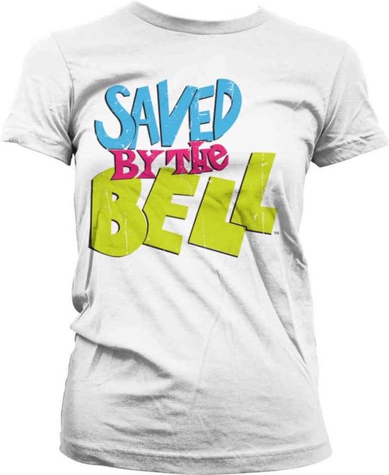 Foto: Saved by the bell dames tshirt l distressed logo wit