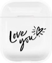 Airpods 1/2 - Transparant Bescherm Hoesje - Love You - Apple Airpods