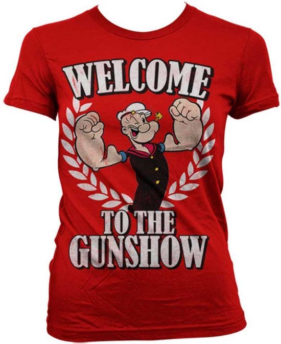 Popeye Dames Tshirt -XXL- Welcome To The Gunshow Rood