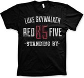 Merchandising STAR WARS - T-Shirt Luke Skywalker Red 5 Standing - Black (M)