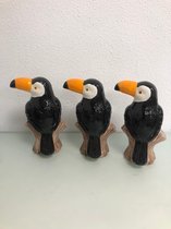 decoratieve toekan beeldjes - set van 3 stuks