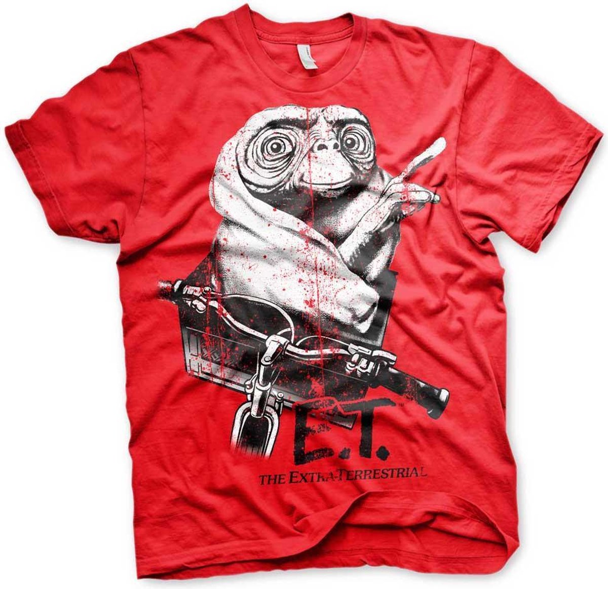 E.T. Heren Tshirt -M- Biking Distressed Rood