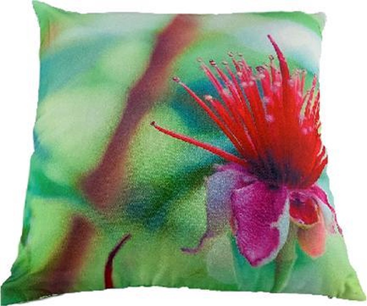 Dutch Decor sierkussenhoes met bloem motief ELLY - Mulitcolor - 45 x 45 cm - Polyester - Vierkant