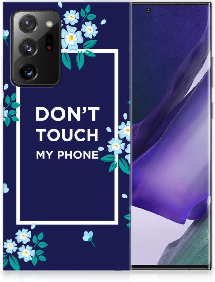 Samsung Galaxy Note20 Ultra Silicone-hoesje Flowers Blue DTMP