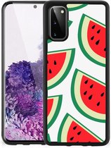 Hoesje Bumper Geschikt voor Samsung Galaxy S20 Telefoon Hoesje met Zwarte rand Watermelons