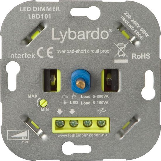 Lybardo ITEC 5-150W LED Dimmer - Fase Afsnijding - Universeel - inbouw-  compleet met... | bol.com