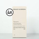 Grace and Green Tampons normaal organisch katoen + applicator - 4 x 16 stuks