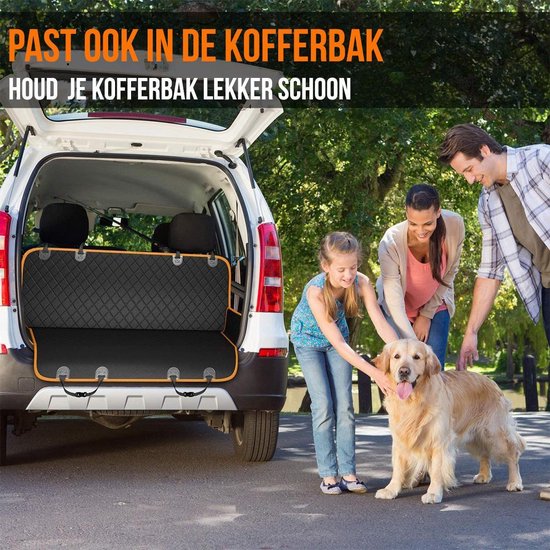 Strex Hondendeken Auto Achterbank en Kofferbak - 137 x 147 CM - Beschermhoes - Hondenkleed - Honden Deken Auto Achterbank - Incl. Hondenriem En Opbergzak