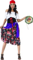 Vegaoo - Kleurrijke bloemen zigeuner kostuum voor vrouwen