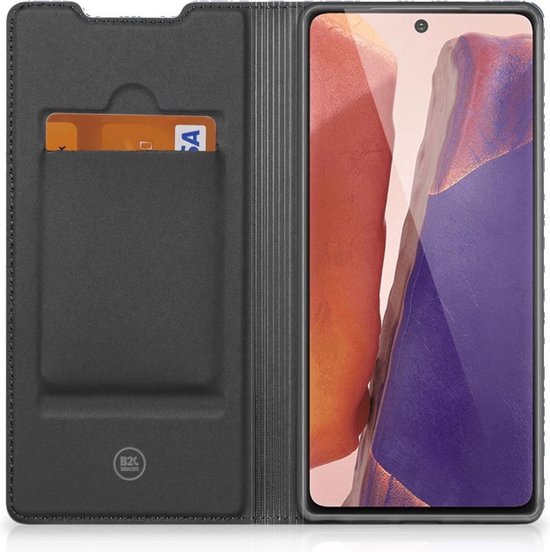 Book Case Samsung Galaxy Note20 Phone Case Flower Blue