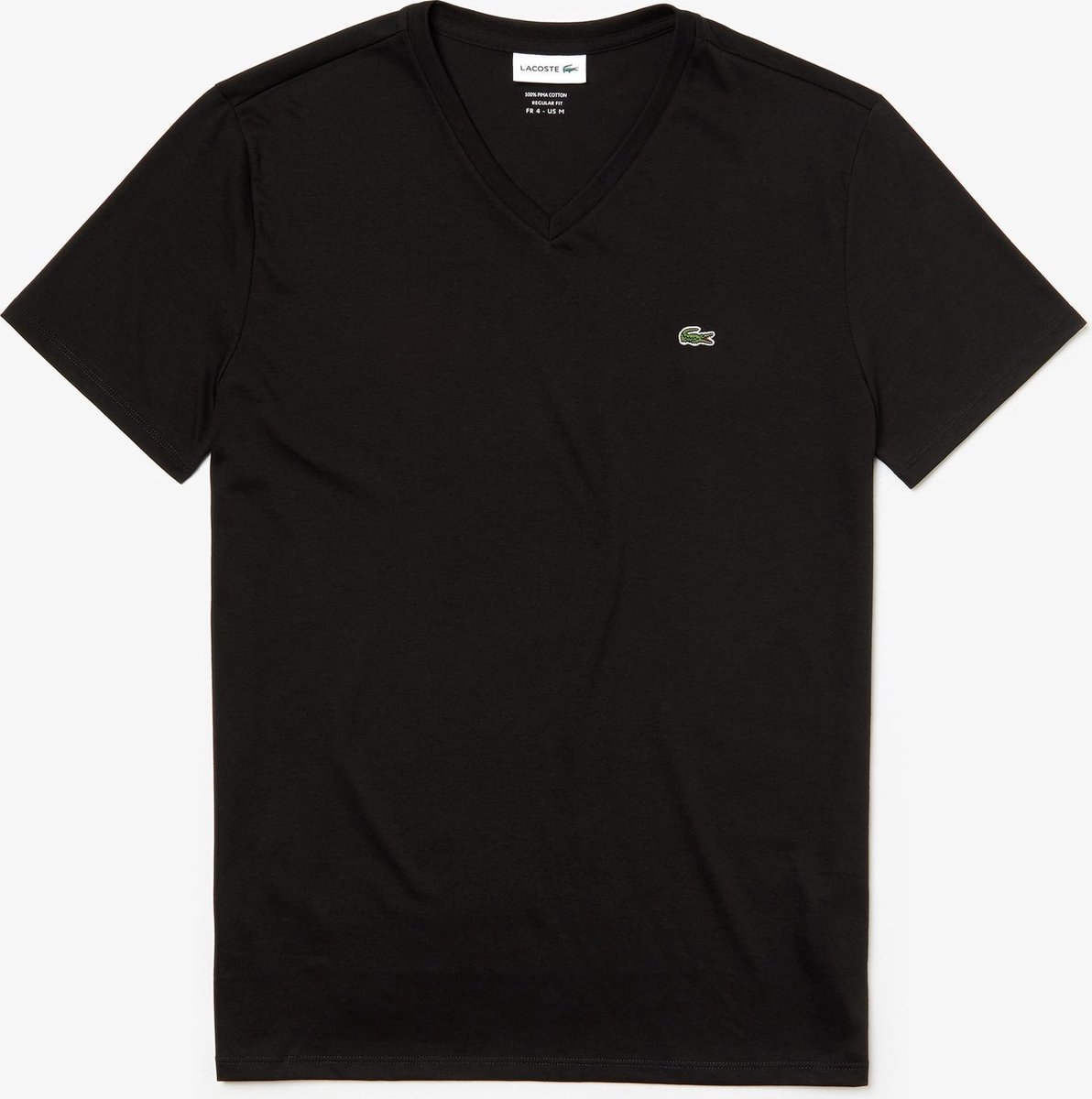 Lacoste V-Neck Pima T-Shirt Heren 3XL Zwart