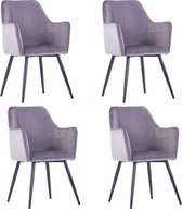 Eetkamerstoelen set 4 stuks Grijs Velet  (Incl LW anti kras viltjes) - Eetkamer stoelen - Extra stoelen voor huiskamer - Dineerstoelen – Tafelstoelen