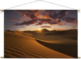 Zonsondergang in de woestijn | 120 x 80 CM | Natuur | Schilderij | Textieldoek | Textielposter | Wanddecoratie
