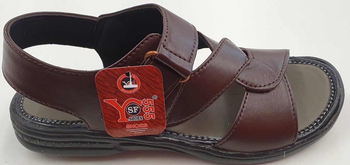 Heren Sandaal - Bruin - Maat 43 - S.F. Shoes