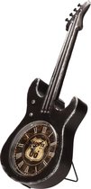 Zwarte electrische gitaar tafelklok 34 cm - Klokken - Woonaccessoires