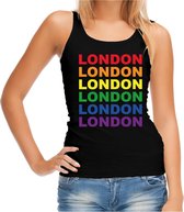 Regenboog London gay pride / parade zwarte tanktop voor dames - LHBT evenement tanktops kleding S