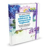 Peter Pauper Internet & Password Logbook - hydrangeas cover - large - met elastieksluiting