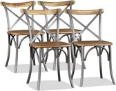 Eetkamerstoelen set 4 stuks Massief Mangohout  (Incl LW anti kras viltjes) - Eetkamer stoelen - Extra stoelen voor huiskamer - Dineerstoelen – Tafelstoelen