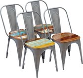 Eetkamerstoelen set 4 stuks Massief hout  (Incl LW anti kras viltjes) - Eetkamer stoelen - Extra stoelen voor huiskamer - Dineerstoelen – Tafelstoelen