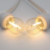 Lichtsnoer wit - 25 meter met 25 lampen - 1W LED filament - kleur van gloeilamp (2700K)