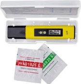 PH Meter - PH Waarde meter- Zuurgraadmeter -  Digitale waterkwaliteitstest - LCD scherm met automatische kalibratie, poeder en opbergbox- Inclusief batterijen