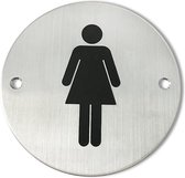 Lowander RVS deurbordje toilet - Dames