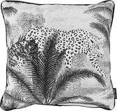 Velvet Leopard Palm Kussenhoes | Velours / Fluweel - Polyester | 45 x 45 cm